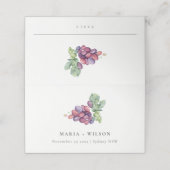 Carte De Placement Elégant aquarelle Grappe Foliage Rustique Mariage (Extérieur déplié)