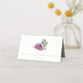 Carte De Placement Elégant aquarelle Grappe Foliage Rustique Mariage (Dos)