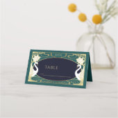 Carte De Placement Elégant Art Nouveau Swans Mariage (Devant)
