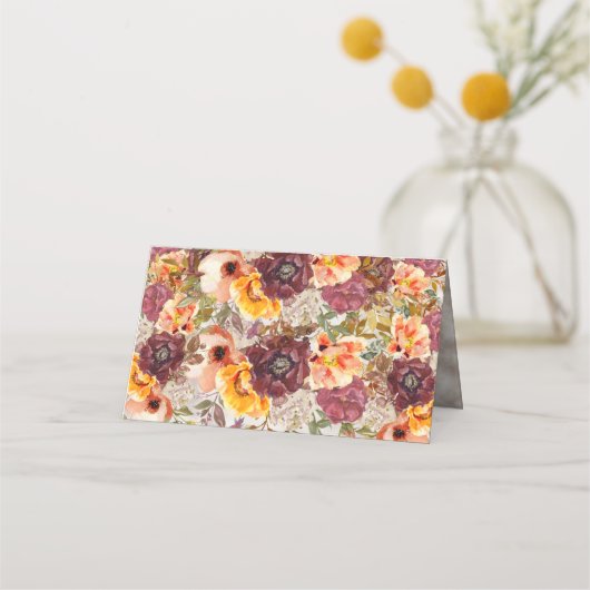 Carte De Placement Élégant automne automne automne Orange Bourgogne M (Dos)