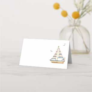 Carte De Placement Elégant Baby shower nautique moderne