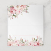 Carte De Placement Élégant Bébé rose En Fleur Baby shower Fille (Extérieur déplié)