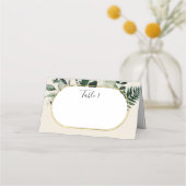 Carte De Placement Elégant Beige Arc moderne avec verdure botanique (Dos)