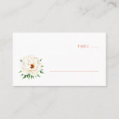 Carte De Placement Elegant Black and White Botanical Peony (Devant)