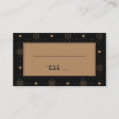 Carte De Placement Elegant Black Celestial Stars (Devant)