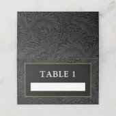 Carte De Placement Élégant Black Gold Botanical (Extérieur déplié)