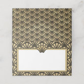 Carte De Placement Élégant Black Gold Coloured Art Deco Mariage Event (Extérieur déplié)