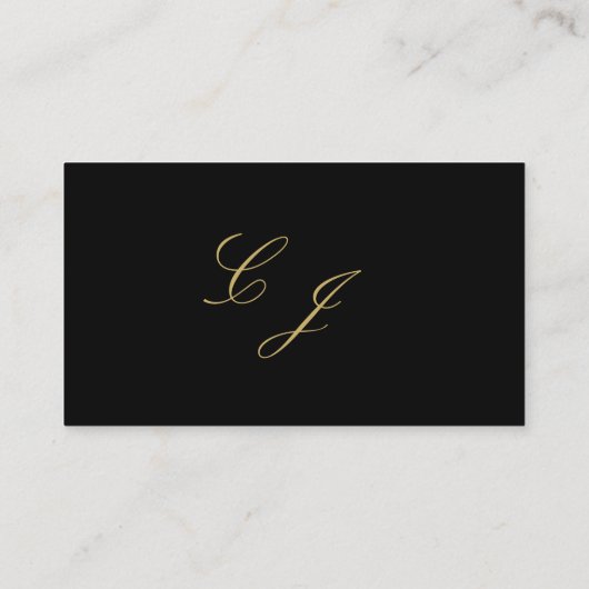 Carte De Placement Élégant Black Gold Moderne Script Monogramme Maria (Dos)