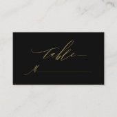Carte De Placement Élégant Black Gold Moderne Script Monogramme Maria (Devant)