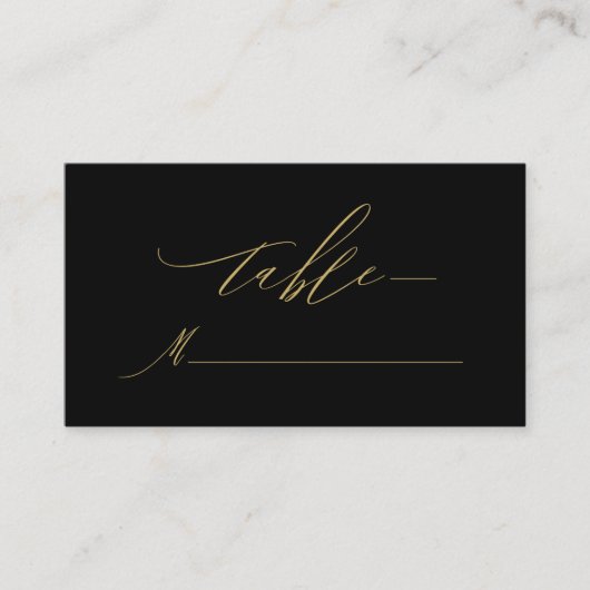 Carte De Placement Élégant Black Gold Moderne Script Monogramme Maria (Devant)