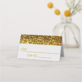 Carte De Placement Élégant Black Gold Parties scintillant Mariage Bro (Devant)