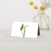 Carte De Placement Elégant blanc Calla Lily Vert Mariage botanique (Dos)