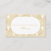 Carte De Placement Elégant Blanc Or Géométrique Mariage Art Déco (Devant)