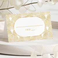 Elégant Blanc Or Géométrique Mariage Art Déco