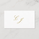 Carte De Placement Élégant Blanc Or moderne Script Monogramme Mariage (Dos)