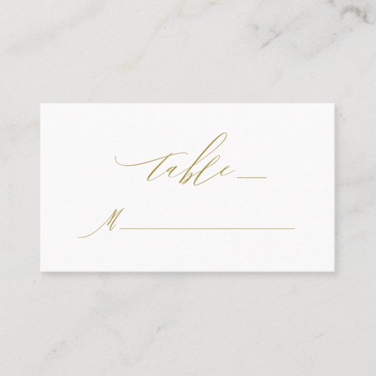 Carte De Placement Élégant Blanc Or moderne Script Monogramme Mariage (Devant)