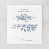 Carte De Placement Élégant bleu bleu bleu floral plié Mariage (Extérieur déplié)