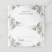 Carte De Placement Elégant bleu bleu floral Mariage Table (Extérieur déplié)