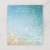Carte De Placement Elégant bleu et Turquoise aquarelle Plage Mariage (Extérieur déplié)