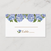 Carte De Placement Elégant bleu Hydrangea Floral Blanc Mariage (Devant)