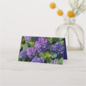 Carte De Placement Elégant bleu violet magenta vert hydrangée florale (Dos)
