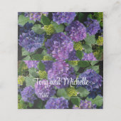 Carte De Placement Elégant bleu violet magenta vert hydrangée florale (Extérieur déplié)