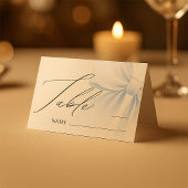 Carte De Placement Elegant Blue Bow Modern Wedding Table Number Place