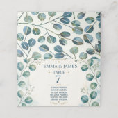 Carte De Placement Elegant Blue Eucalyptus (Extérieur déplié)