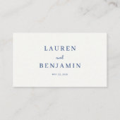 Carte De Placement Elegant Blue Floral (Dos)