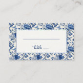 Carte De Placement Elegant Blue Floral (Devant)