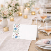 Carte De Placement Elegant Blue Floral Event