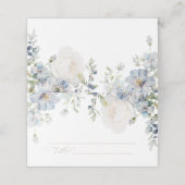 Carte De Placement Elégant Blue Hydrangea & Blush Rose Mariage (Extérieur déplié)