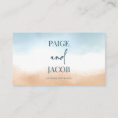 Carte De Placement Elégant Blue Ocean Beach Mariage de sable (Dos)