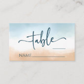 Carte De Placement Elégant Blue Ocean Beach Mariage de sable (Devant)