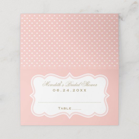 Carte De Placement Elégant Blush et Fête des mariées Mariage or (Extérieur déplié)