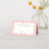 Carte De Placement Elégant Blush et Fête des mariées Mariage or (Devant)