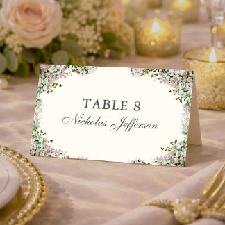 Carte De Placement Elegant Blush Garden Wedding Place Card