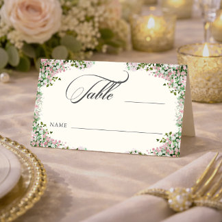 Carte De Placement Elegant Blush Garden Wedding Place Card