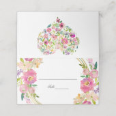 Carte De Placement Élégant Boho de printemps Blush Floral (Extérieur déplié)