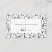 Carte De Placement Élégant Botanique Noir (Devant)