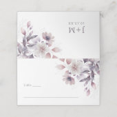 Carte De Placement Élégant Botanique Violet (Extérieur déplié)