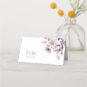 Carte De Placement Élégant Botanique Violet (Dos)