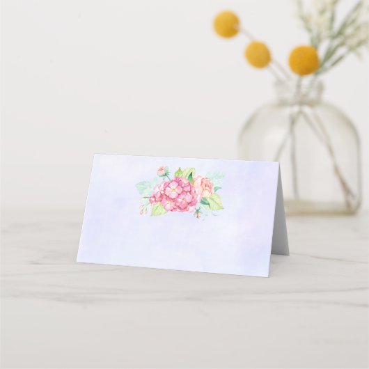 Carte De Placement Elégant Bouquet de fleurs rose (Devant)