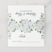 Carte De Placement Elégant Bouquet de Roses Blanches (Extérieur déplié)