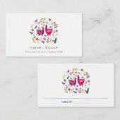 Carte De Placement Élégant Bright Folk Farm Floral Inséparables Maria (Devant / Derrière)