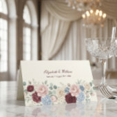 Carte De Placement Elegant Burgundy Rose Chic Wedding
