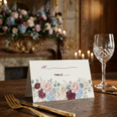Carte De Placement Elegant Burgundy Rose Chic Wedding