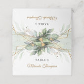 Carte De Placement Elégant cadre boho eucalyptus verdure or (Extérieur déplié)