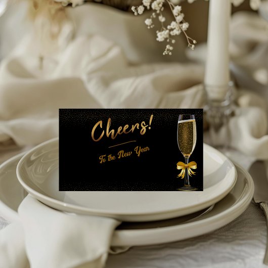 Carte De Placement Elegant Champagne New Year's Eve