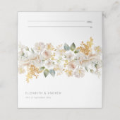 Carte De Placement Élégant Chic Blush Roses Rose Mariage Floral (Extérieur déplié)
